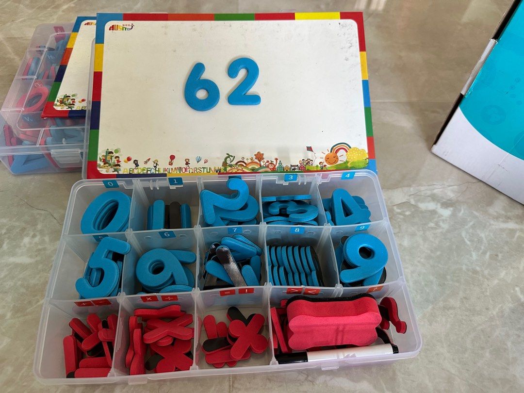 Fun Learning (Category: Educational & Learning Toys) located in Singapore. Submitted by wooyrlifestyle (Listing ID 1295741994, Image 1). Description: Fun Toys for Learning/thinking & interaction with kids,self collect Puzzle Balance Cat Set $20 ❌-SOLD”Learn Numbers/Math the easy way comes with magnetic board & marker$20 ❌-SOLD”Learn Alphabets the easy way, comes with magnetic board & marker$20.
