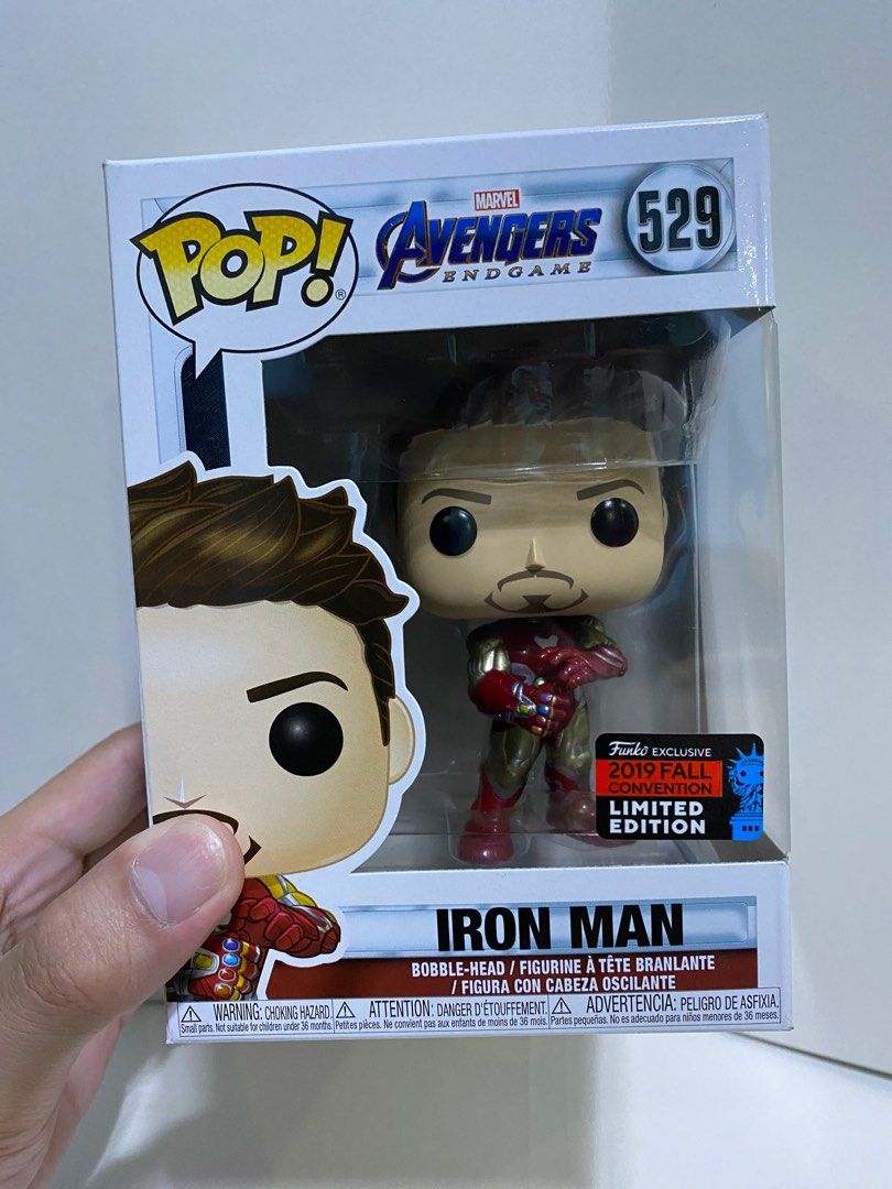 Funko POP! Avengers Endgame Iron Man 529 Shared Exclusive (Category: Figurines & Statues) located in Manila. Submitted by arvinchris (Listing ID 1295768144, Image 1). Description: NOOB 10/10 Comes with used BOSS protector Will include box protector upon shipping Payment first basis Delivery fee co buyer.