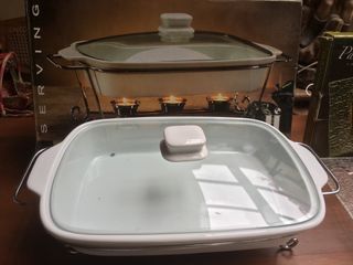 Glass Server with Food Warmer