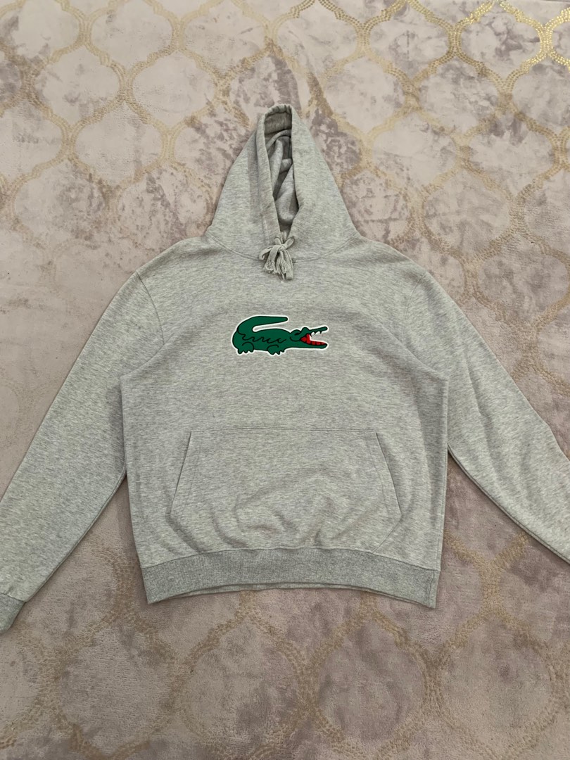 Hoodie Lacoste big logo Grey