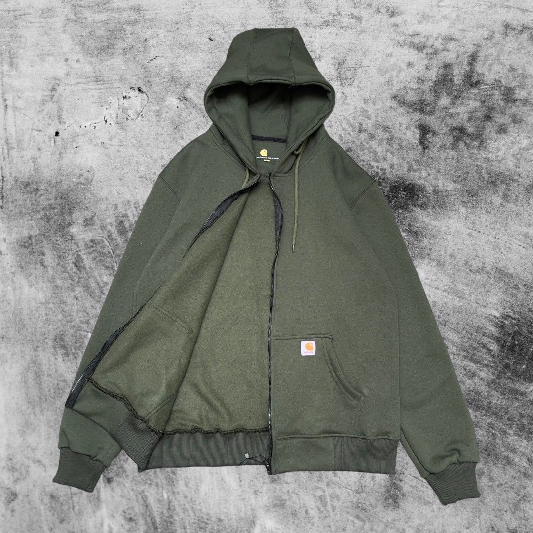 Hoodie Zipper Carhartt WIP Active Hijau Army
