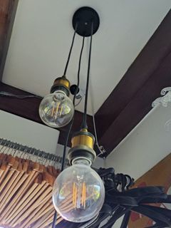 Industrial bronze and black droplights edison light bulbs