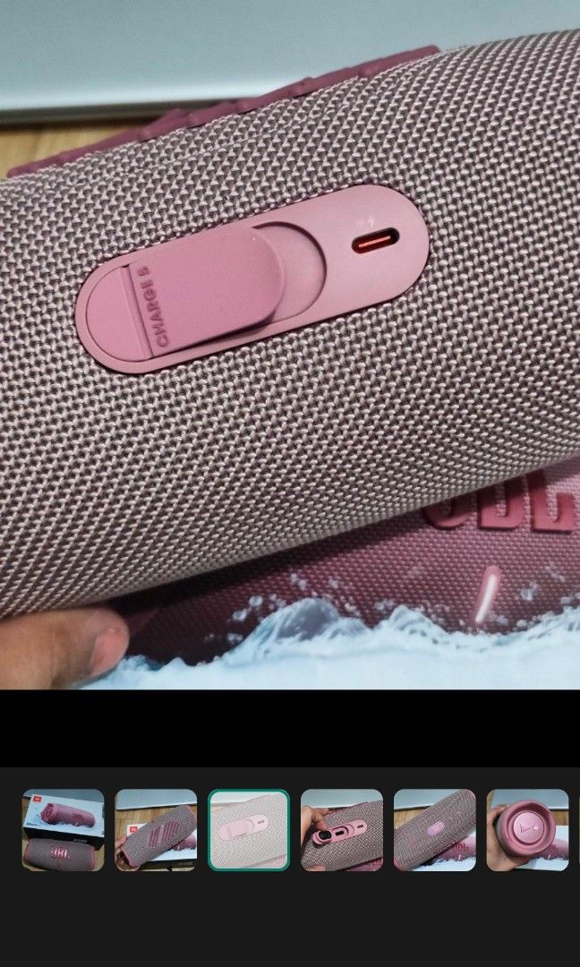 JBL Charge 5 Bluetooth & Wireless Speaker (REPRICED) (Category: Soundbars, Speakers & Amplifiers) located in Pasig City. Submitted by igustnik (Listing ID 1295817020, Image 3). Description: WHAT YOU SEE IS WHAT YOU GET BAWAL SA MAAARTE Note: OPEN FOR SWAP SA PHONE. PM ME LANG. ALL GOODS EXCEPT FOR MINOR FLAWS NA COMMON PROBLEM SA JBL SPEAKERS NA MAY RUBBER KINEME May mga natanggal nang rubber parts. Some are already falling off siguro kasi sa kak