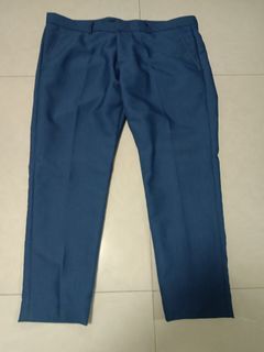 MENS Tailored blue trousers slim straight waist 36