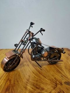 Metal Motorcycle Sculpture Copper (Small)