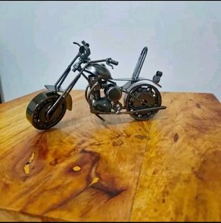 Metal Motorcycle Sculpture Gray (Small)