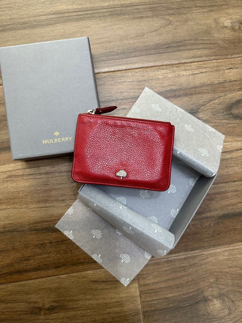 Mulberry small zip coin and card purse in lucky red Luxury Bags Wallets on Carousell