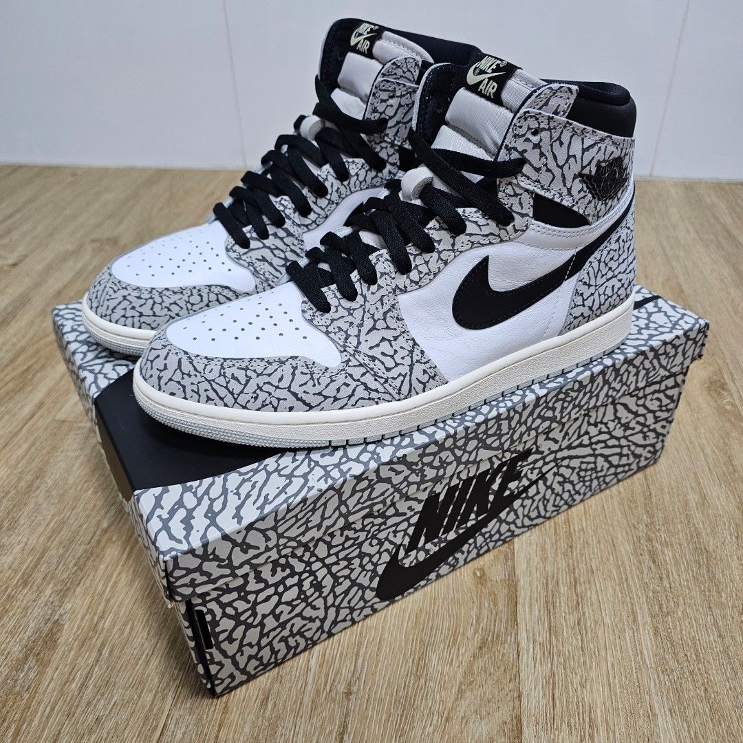 Nike Air Jordan 1 High OG White Cement size US11 AUTHENTIC from Footlocker Men s Fashion Footwear Sneakers on Carousell