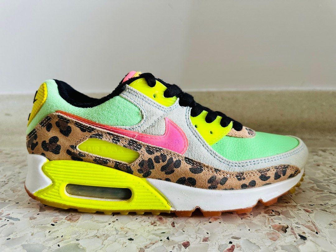 NIKE Air Max 90 LX Denim Leopard Print sneakers CW3499 300