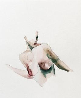 Nude watercolor painting