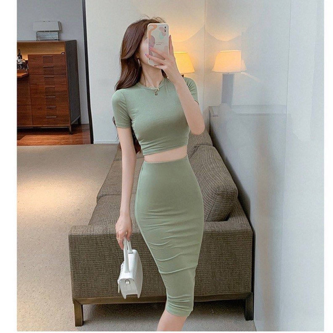 Army green bodycon dress clearance