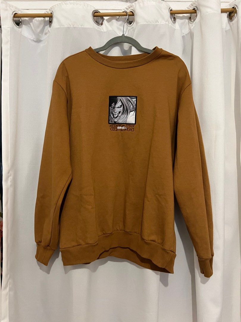 OXGN X Attack On Titan mustard sweater men pullover (Category: Coats, Jackets and Outerwear) located in Las Pinas. Submitted by achee.mnl (Listing ID 1295748111, Image 1). Description: .