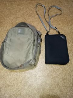 Pacsafe ls100 and passport wallet/sling bag
