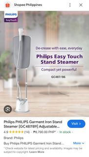 Philips Ironing Easy Touch Stand Steamer