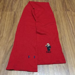 Ralph Lauren Polo Bear Red Scarf Authentic