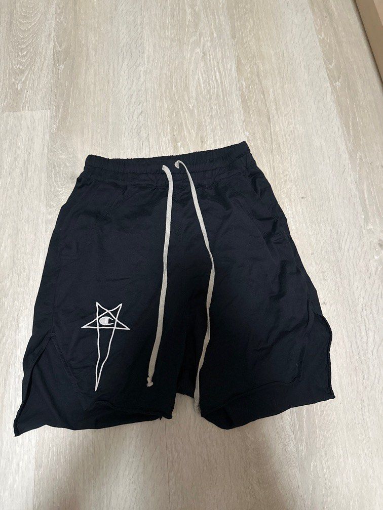 Rick Owens x Champion bevelled shorts, Men's Fashion, Bottoms