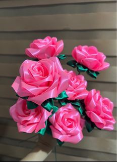 rose satin made flower