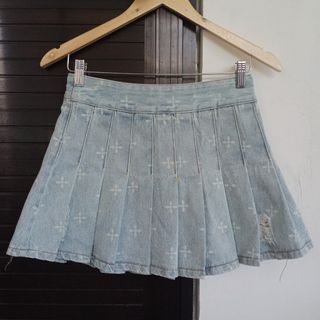 SMFK Garden Pleated Denim Skirt