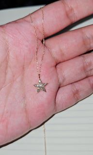 Star diamond necklace K18 Japan gold