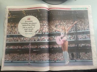 Taylor Swift Melbourne Australia Eras Tour Full Page Newspaper Posters