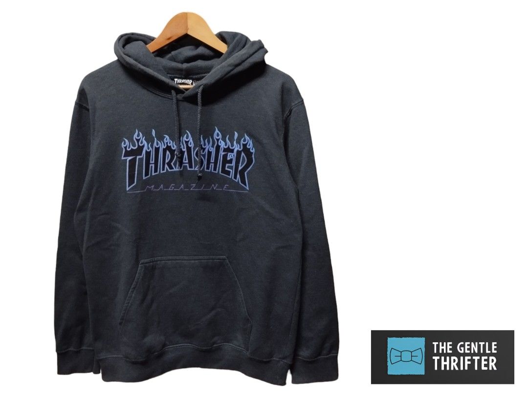 Thrasher Blue Flames Hoodie Men s Fashion Coats Jackets and Outerwear on Carousell