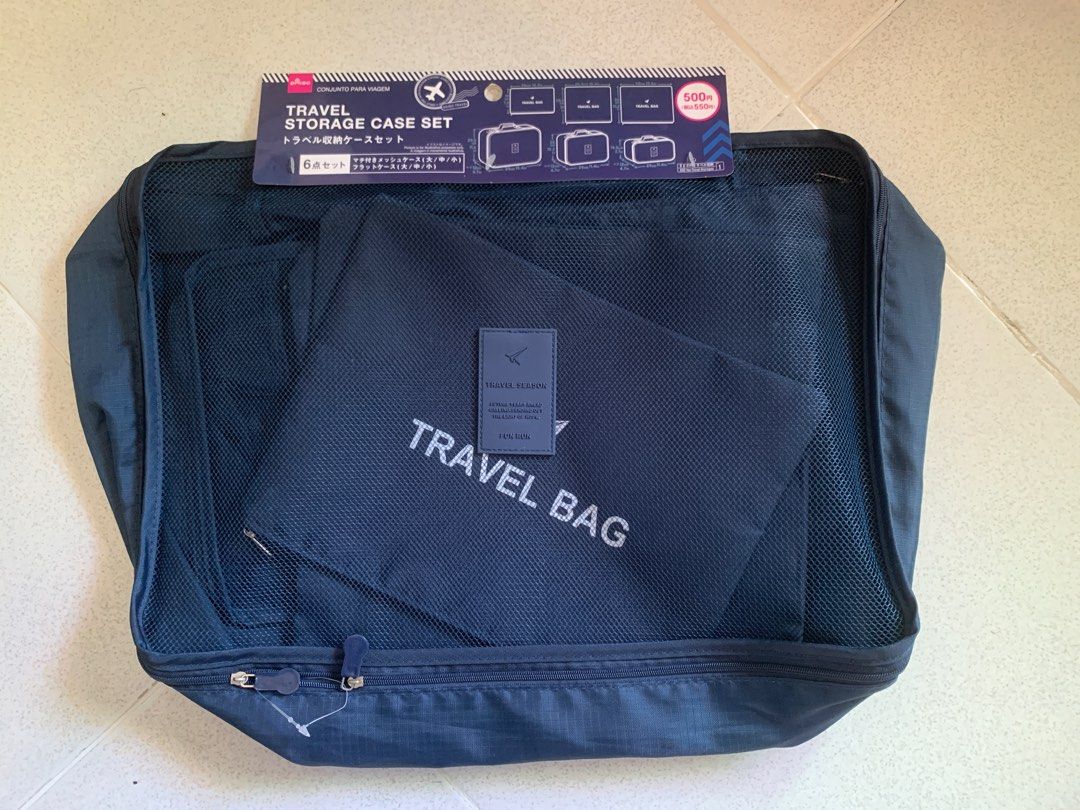 Travel Storage Case Set (Daiso Japan) (Category: Storage Boxes & Baskets) located in Dasmarinas. Submitted by glamsofmerci (Listing ID 1295724533, Image 1). Description: available in 2 colors blue (1) and gray (2) direct from japan.