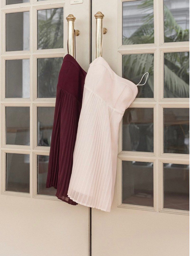 LOVET VENUS PADDED PLEATED CAMI DRESS CHAMPAGNE Women s Fashion Dresses Sets Dresses on Carousell