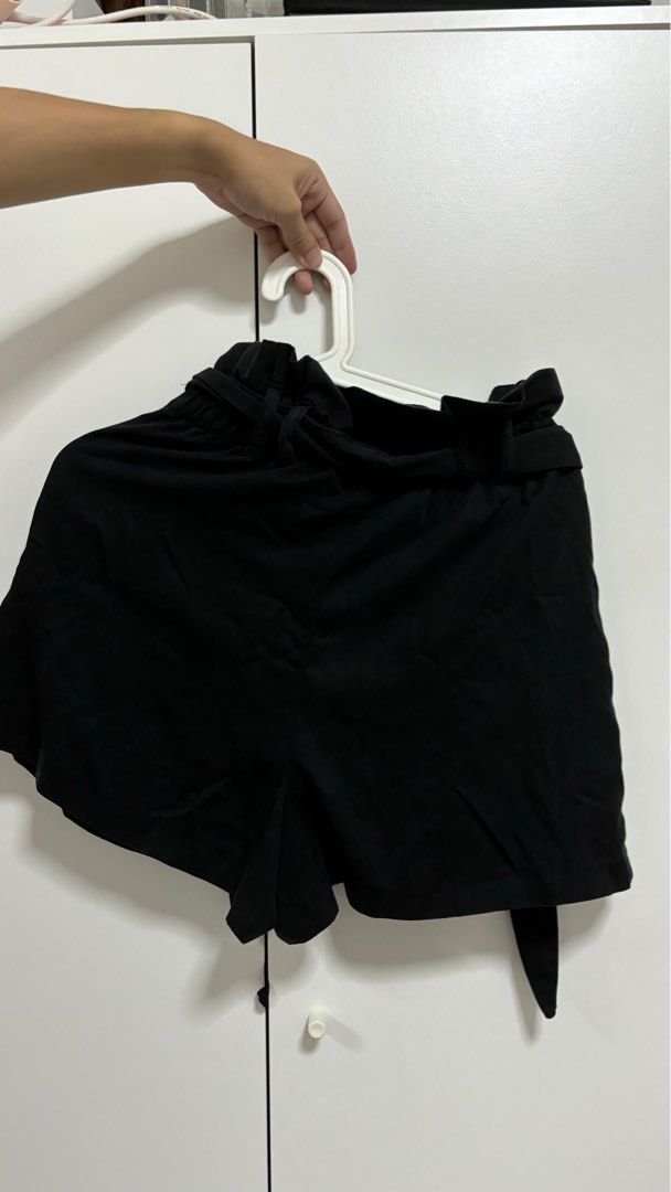 Zara black high waisted shorts cheap