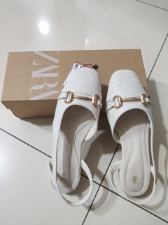 Zara Slingback Sandals Beige with box