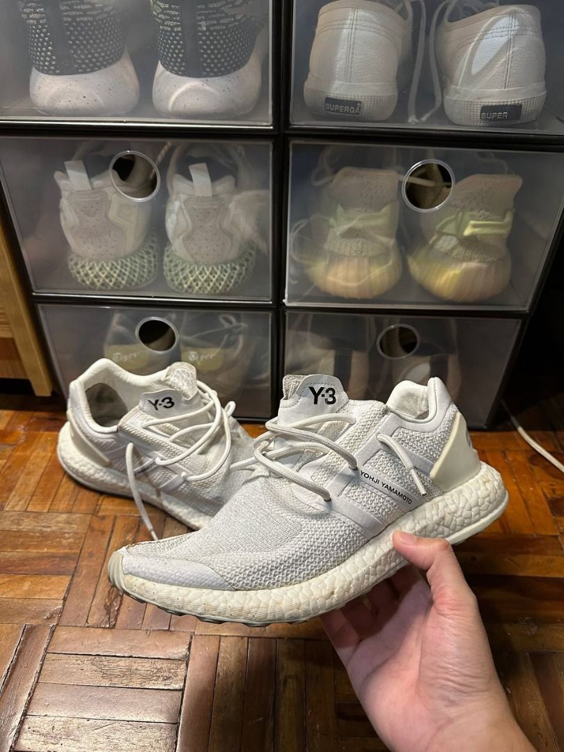 ADIDAS Y 3 Pureboost Triple White Size 9.5 Men s Fashion Footwear Sneakers on Carousell