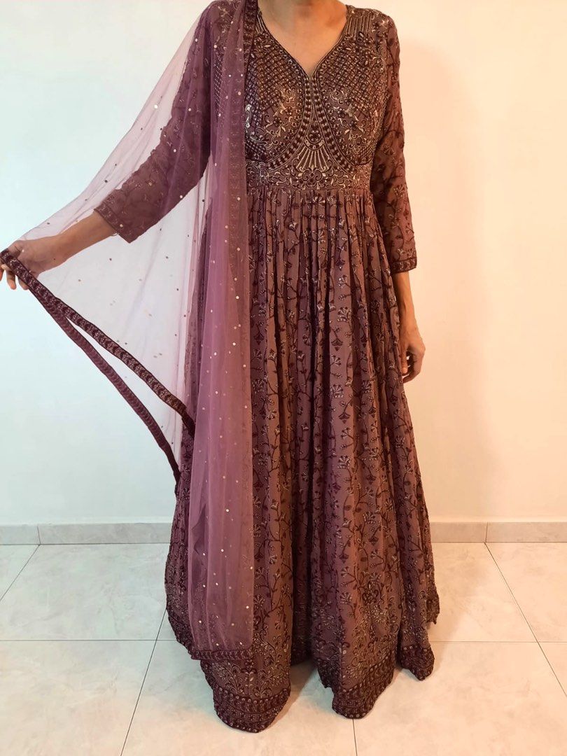 sachin and babi light blue dress Anarkali suit, Indian Gown, pakistani, indian Dress, Reception gown,  bridal, engagement, wedding, reception, ROM, Purple gown, purple dress,  Purple Anarkali, punjabi suit, indian traditional ethnic wear, Hari Raya,  Eid, diwali, deepavali, lengha,