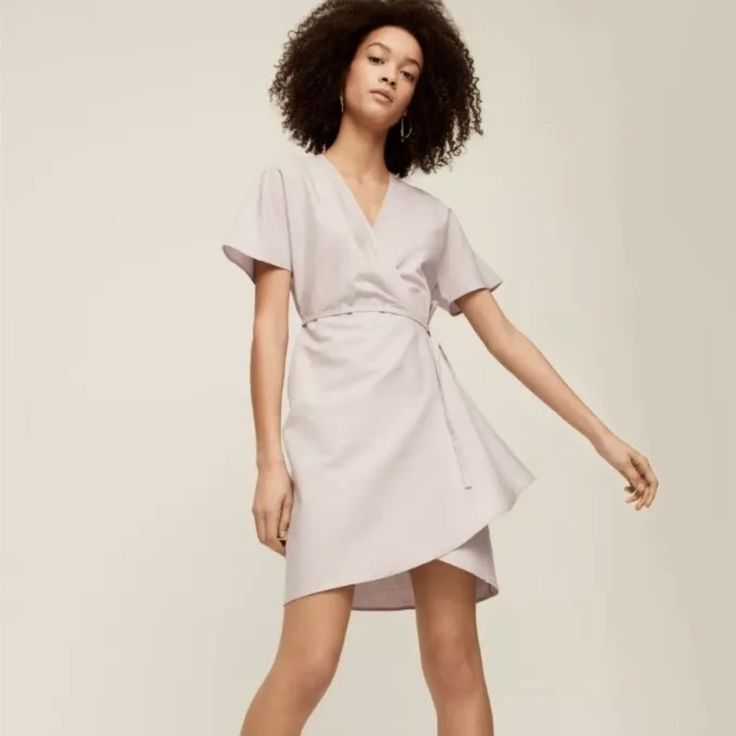 Aritzia Babaton Wallace Linen Wrap Dress