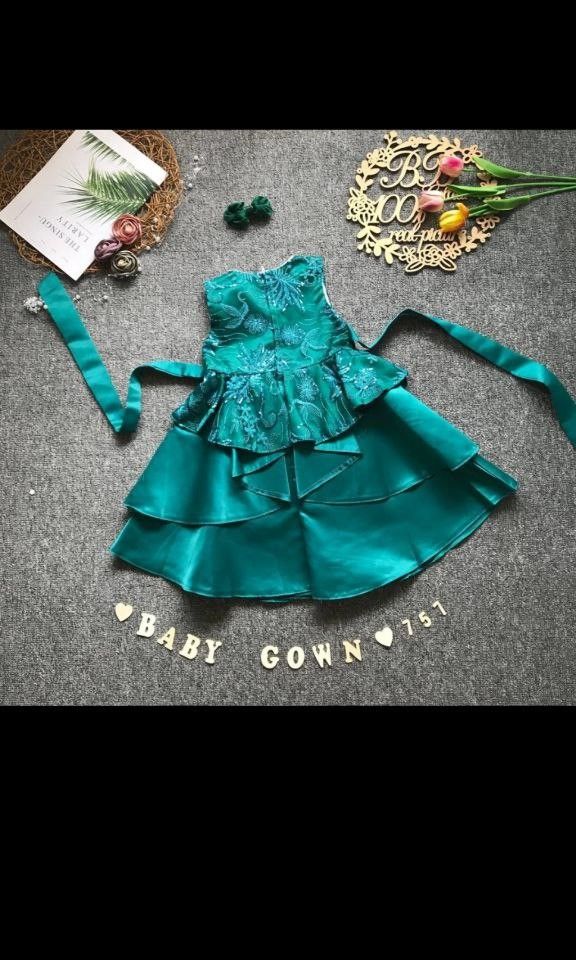 Baby Dress Gown Emerald Green Babies Kids Babies Kids Fashion on Carousell