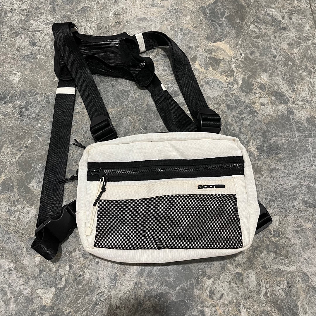 bershka chest bag sling waist white tas