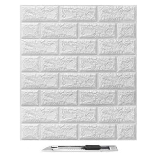 BIG Size 1PC 70x77 3D Foam Wall Paper stickers Room Decor White