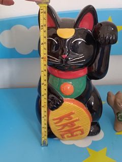 Brand New Black Maneki Neko Lucky Cat Big Figurine