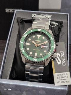 BRAND NEW Seiko 5 Sports 'Green Gilt' SBSA013 (JDM version of SRPD63) for PRE-ORDER! Made in Japan with Kanji day wheel! ETA: 2 weeks