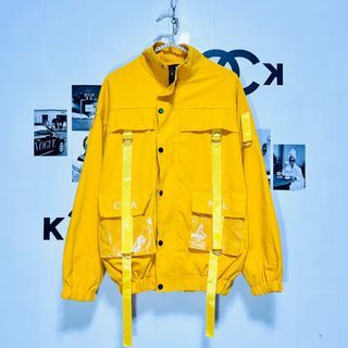Chanel mustard yellow windbreaker jacket