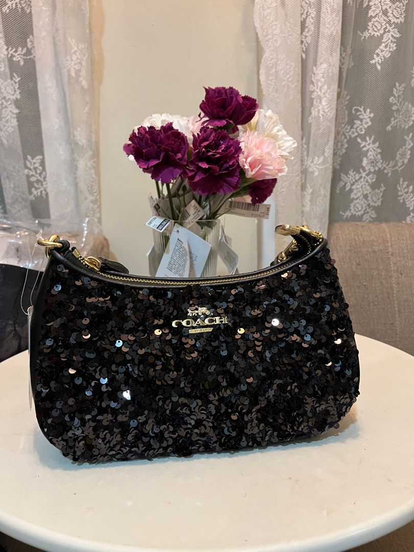 Coach black sequin purse hot sale