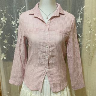 DANDAN lolita vintage y2k broiderie baby pink polo long-sleeve top