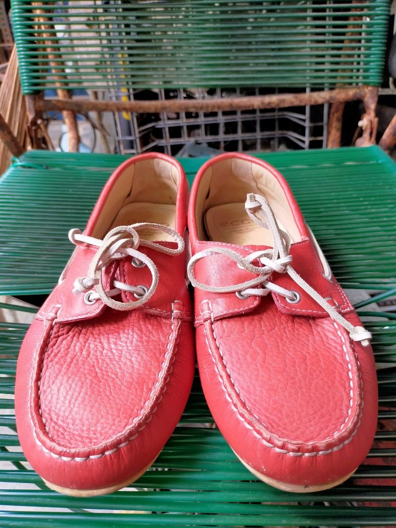 Ecco Cuno Ladies Leather Boat Shoes size 41 Fesyen Wanita Sepatu di Carousell