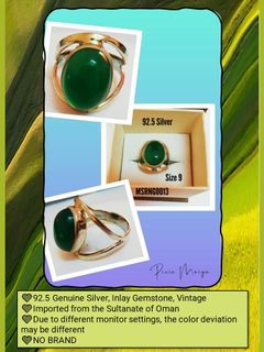 Genuine silver ring for men with gemstone