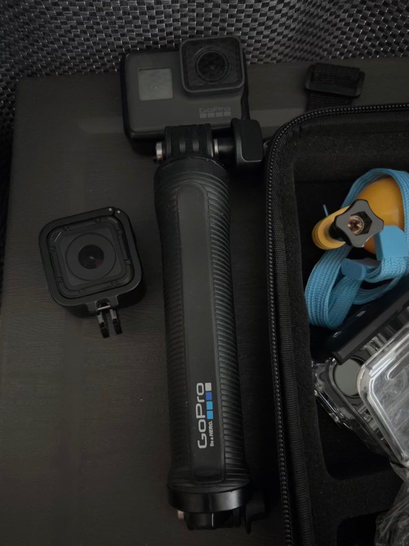 GoPro Hero 5 & Hero 5 Session (with accessories) (Category: Cameras) located in Quezon City. Submitted by nini555_ (Listing ID 1296010917, Image 3). Description: Go Pro Hero 5 & Go Pro Hero 5 session Negotiable! (Cameras included with the inclusions—ASAP Take-all/take-both cameras) Inclusions: - Teslin remote - GoPro stick - GoPro pink lens - GoPro body strap - hand and head strap - extra cases - various mounts with screws and adhesives included 