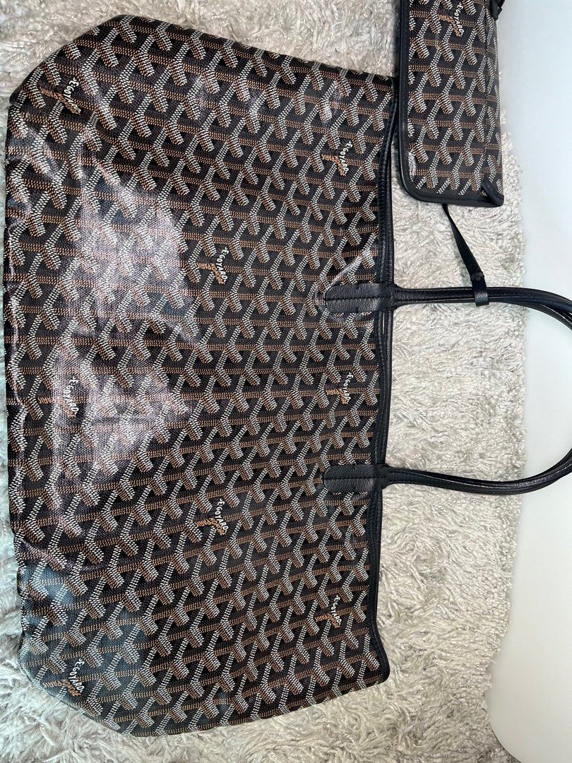 Goyard St. Louis PM Black (Category: Luxury Bags & Wallets) located in Pasig City. Submitted by kava.collection (Listing ID 1296051000, Image 2). Description: Goyard St. Louis PM Black Condition: Lightly Used Rating: 9/10 Inclusions: dustbag, pouch, care booklet, tag, store receipt, paperbag Price: Php92,000 ✨The Saint Louis PM bag is made from Goyardine and is unlined. It is extremely light and completely reversible. Wear it showing the Goyardin