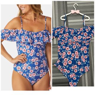包順豐智能櫃 free SF locker Great quality US brand Raisins Women shoulder-off onepiece swimsuit swimwear 美國品牌優質女裝一件頭泳衣63017772621441110