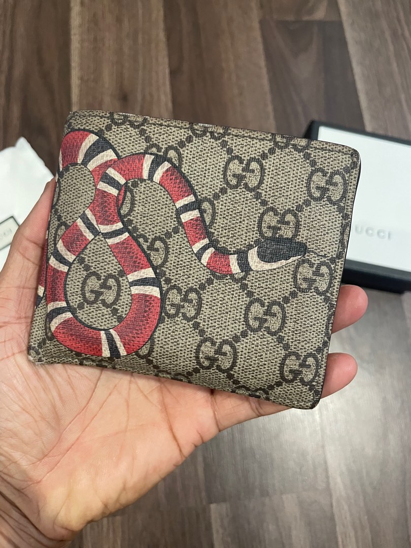 Gucci Kingsnake Print GG Supreme Wallet Luxury Bags Wallets on Carousell
