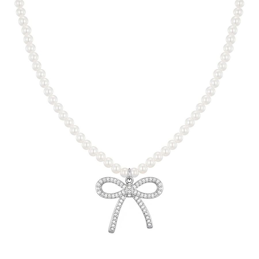 韓国発【Hei】barbie ribbon pearl necklace☆追跡送 MUSINSA公式 | HEI barbie ribbon pearl necklace