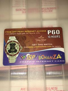 ISP bonaza Prepaid card watch ad