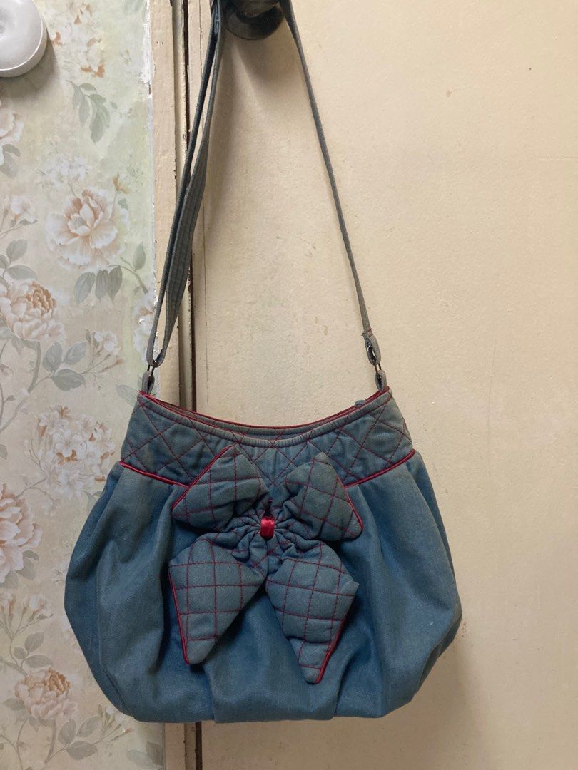 Japan Naraya light blue denim crossbody sling shoulder handbag