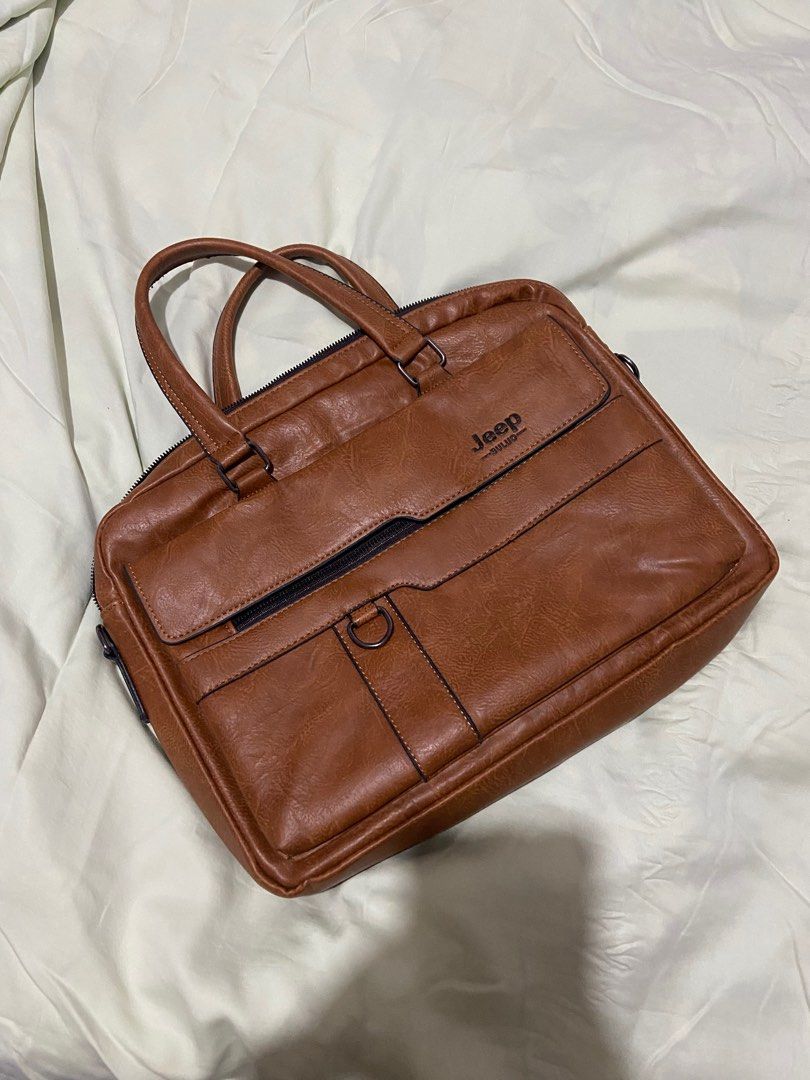 Jeep Brown Leather Laptop Bag / Case / Suitcase (Category: Briefcases) located in Cavite. Submitted by ellieschoice (Listing ID 1296026800, Image 1). Description: Fits 14-16” laptop.